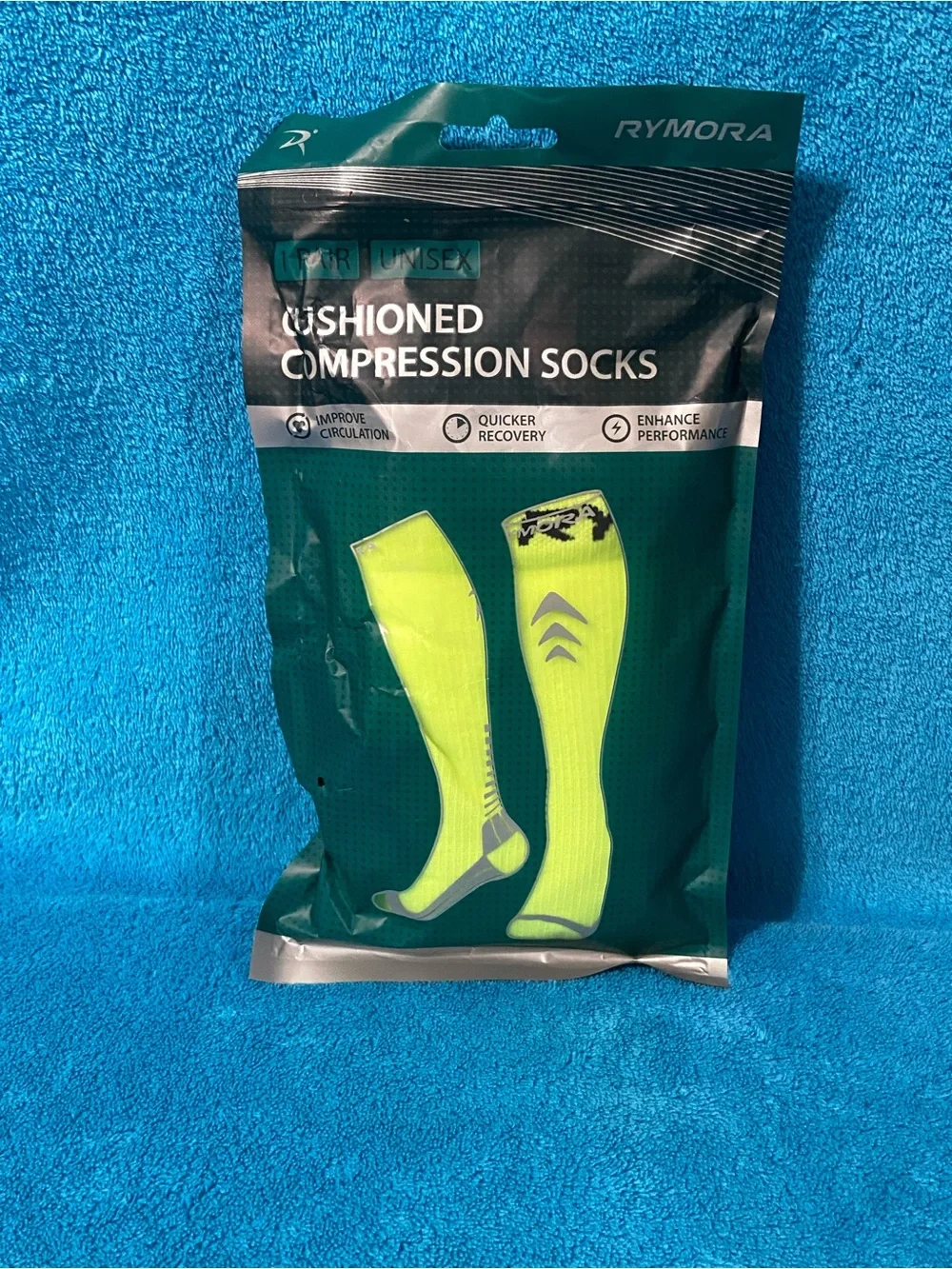 Neon Yellow Cushioned Compression Socks - Unisex